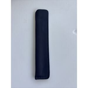 Vintage Dark Blue Leather Single Pen Holder Fountain Pen Pencil Case Sleeve